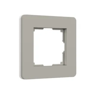 Рамка Werkel Split дымчатый/белый, soft-touch W0013067/ Рамка на 1 пост Split (дымчатый/белый, soft-touch) - фото 1