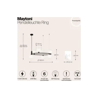 Подвесной светильник Maytoni Ring MOD013PL-06B - фото 3