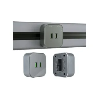 Трековая розетка Arte Milano Am-track-sockets 380022TS/USBx2 Grey - фото 1