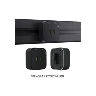 Трековая розетка Arte Milano Am-track-sockets 380022TS/USBx2 Black - фото 5