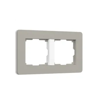 Рамка Werkel Split дымчатый/белый, soft-touch W0023067/ Рамка на 2 поста Split (дымчатый/белый, soft-touch) - фото 1