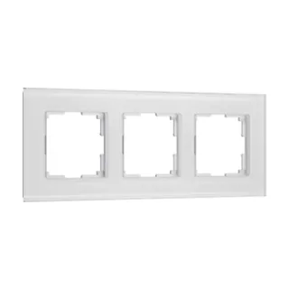 Рамка Werkel W0033101/ Рамка на 3 поста Senso (белый, стекло soft-touch) - фото 1