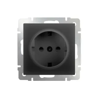 Розетка Werkel W1171308/ Розетка с заземлением, безвинтовой зажим (черный матовый) - фото 2