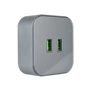 Трековая розетка Arte Milano Am-track-sockets 380022TS/USBx2 Grey - фото 4