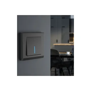 Выключатель Werkel W1112108/ Выключатель одноклавишный проходной с подсветкой (черный матовый) - фото 3