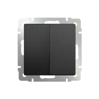 Выключатель Werkel W1122004/ Выключатель двухклавишный проходной (графит рифленый) - фото 2