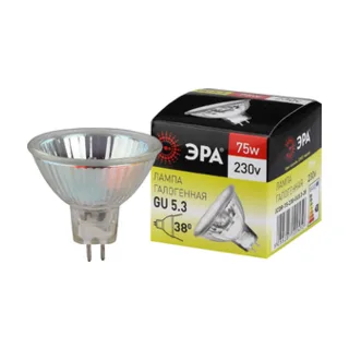 Лампочка галогеновая ЭРА GU5.3-JCDR (MR16) -75W-230V-CL - фото 1