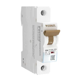 Автоматический выключатель Werkel W901P504 / Автоматический выключатель 1P 50 A C 4,5 кА - фото 1