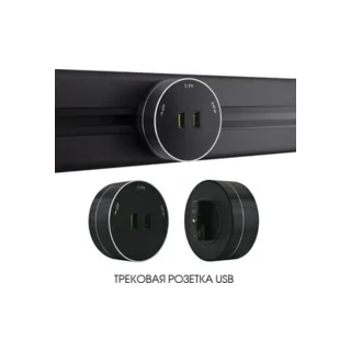 Трековая розетка Arte Milano Am-track-sockets 380011TS/USBx2 Black - фото 5