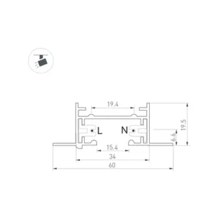Шинопровод Arlight LGD-2TR-TRACK-F-2000-BK-M C 2TR 038673 - фото 2