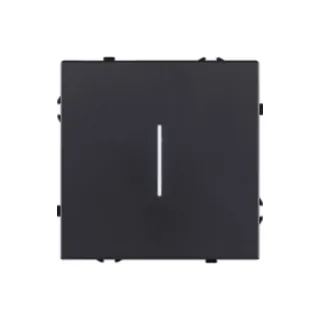 Выключатель кнопочный 1-клавишный 10А/250В с LED подсветкой, черный матовый Kollinger Eclipse EC-012BK - фото 1