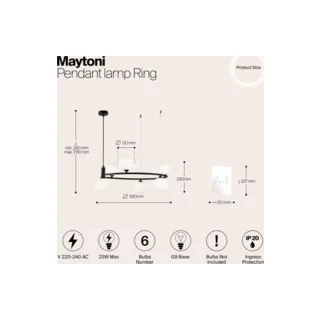 Подвесной светильник Maytoni Ring MOD013PL-06B - фото 4