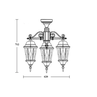 Потолочный светильник уличный ASTORIA 2M 91470MA/3 cover Bl ромб - фото 2