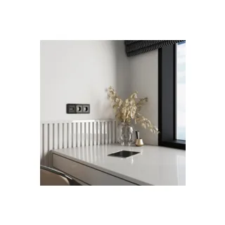 Накладка на механизм Werkel W1191144/ Накладка для двойной розетки Ethernet RJ-45 (графит акрил) - фото 2