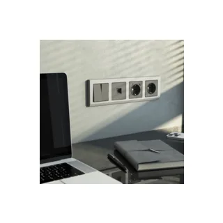 Розетка Werkel W1171764/ Розетка с заземлением, шторками и USB тип A+C (графит матовый) - фото 3