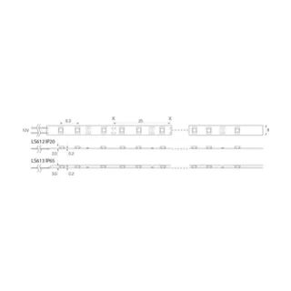 Светодиодная лента Feron LS612 2835, 120 шт/м, 9 Вт/м, 12 В, IP20, 3000 K тёплый белый, 8 мм, 5 м 27730 - фото 2