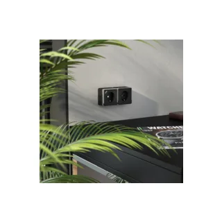 Розетка Werkel W5071735/ Розетка с заземлением, шторками и USB тип A+C Gallant (чёрный хром) - фото 2
