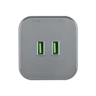 Трековая розетка Arte Milano Am-track-sockets 380022TS/USBx2 Grey - фото 3