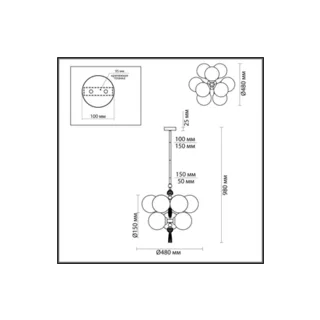 Люстра на штанге Odeon Light EXCLUSIVE Palle 5405/9 - фото 2