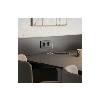 Розетка Werkel W1171744/ Розетка с заземлением, шторками и USB тип A+C (графит акрил) - фото 2