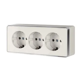 Розетка Werkel W5073103/ Розетка тройная с заземлением и шторками Gallant (слоновая кость) - фото 1