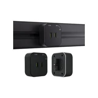 Трековая розетка Arte Milano Am-track-sockets 380022TS/USBx2 Black - фото 1