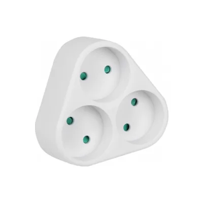 S-ES3-16F WHITE Разветвитель сетевой, б/з. 3 гнезда. 16А, 3500Вт. Белый. ТМ Uniel