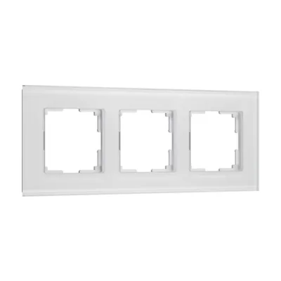 Рамка Werkel W0033101/ Рамка на 3 поста Senso (белый, стекло soft-touch)