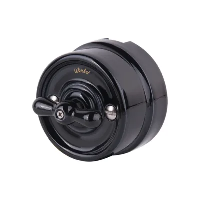Выключатель Werkel W5620008/ Выключатель на 4 положения двухклавишный (черный) Ретро
