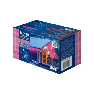 Бахрома световая Uniel ULD-B12006-195 (UL-00010881), IP44, розовый