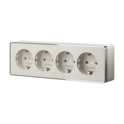 Розетка Werkel Накладные механизмы Gallant слоновая кость W5072204/ Розетка четверная с заземлением и шторками Gallant