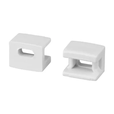 Заглушка PLINTUS-FANTOM-BENT WHITE с отверстием 043898