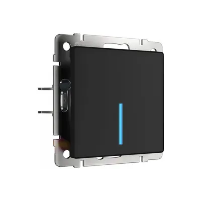 Выключатель сенсорый одноклавишный с подсветкой и функцией Wi-Fi, без рамки Werkel черный W4510608