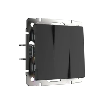Выключатель Werkel W1130008/ Выключатель трехклавишный (черный матовый)