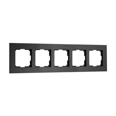 Рамка Werkel AluMax черный алюминий W0053508/ Рамка на 5 постов AluMax (черный алюминий)
