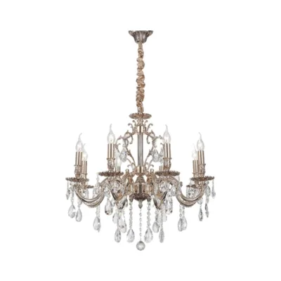 Подвесная хрустальная люстра Lucia Tucci BARLETTA BARLETTA 1730.8 coffe gold