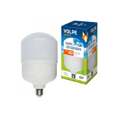 LED-M80-40W/DW/E27/FR/S Лампа светодиодная. Матовая. Серия Simple. Дневной свет (6500K). Картон. ТМ Volpe.