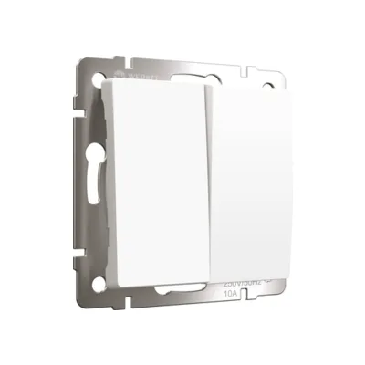 Выключатель Werkel W1122461/ Выключатель двухклавишный с самовозвратом (белый матовый)