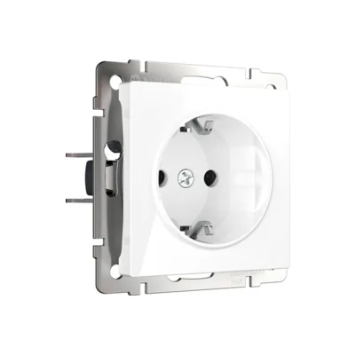 Розетка Werkel W1171301/ Розетка с заземлением, безвинтовой зажим (белый)