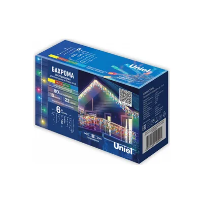 Бахрома светодиодная Uniel ULD-B6006-080 (UL-00012072), IP44, разноцветный