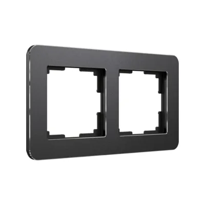 Рамка Werkel Platinum черный алюминий W0022608/ Рамка на 2 поста Platinum (черный алюминий)