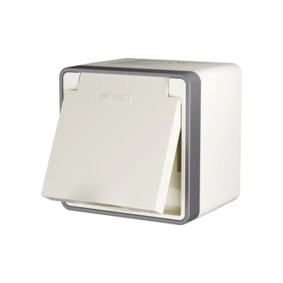 Розетка Werkel W5071203/ Розетка влагозащ. с зазем. с защит. крышкой и шторками Gallant (слоновая кость)