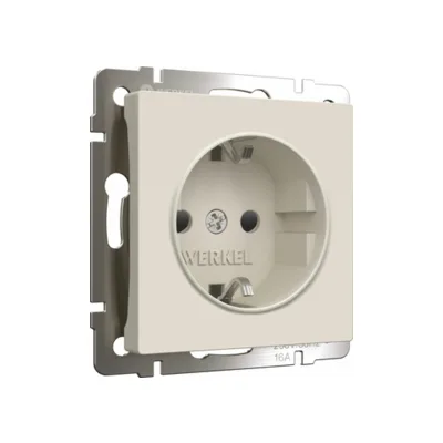 Розетка Werkel W1171162/ Розетка с заземлением и шторками (айвори матовый)