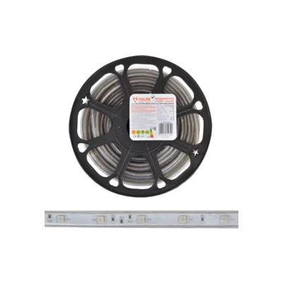 Светодиодная гибкая герметичная лента Uniel ULS-Q215 5050-30LED/m-14mm-IP67-220V-7,2W/m-50M-RGB бобина 10978