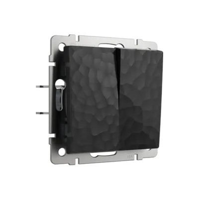 Выключатель Werkel W1220008/ Выключатель двухклавишный (hammer черный)