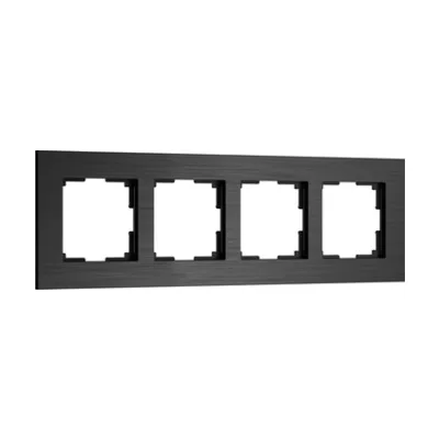 Рамка Werkel W0043508/ Рамка на 4 поста AluMax (черный алюминий)