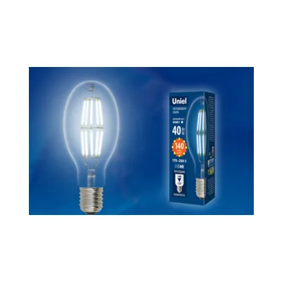 LED-ED90-40W/NW/E40/CL GLP05TR Лампа светодиодная, прозрачная. Белый свет (4000K). Картон. ТМ Uniel