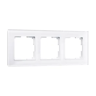 Рамка Werkel W0031101/ Рамка на 3 поста Favorit (белый,стекло)