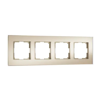 Рамка Werkel W0043111/ Рамка на 4 поста Senso (шампань, стекло soft-touch)