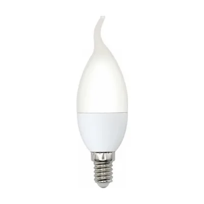 LED-CW37-6W/4000K/E14/FR/SLS Лампа светодиодная. Форма «свеча на ветру», матовая. Белый свет (4000K). ТМ Volpe